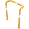 Anti-nudge hoop | double-sided, deep version | steel tube  76 mm | yellow / black | total width: 1000 mm | height above ground: 1150 mm | to be fixed by plugs
